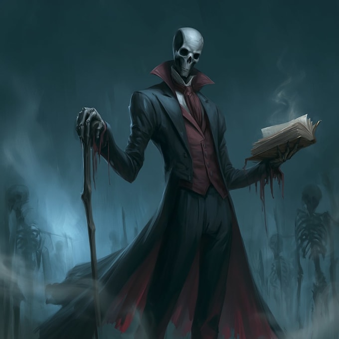 create a creepy horror halloween illustration