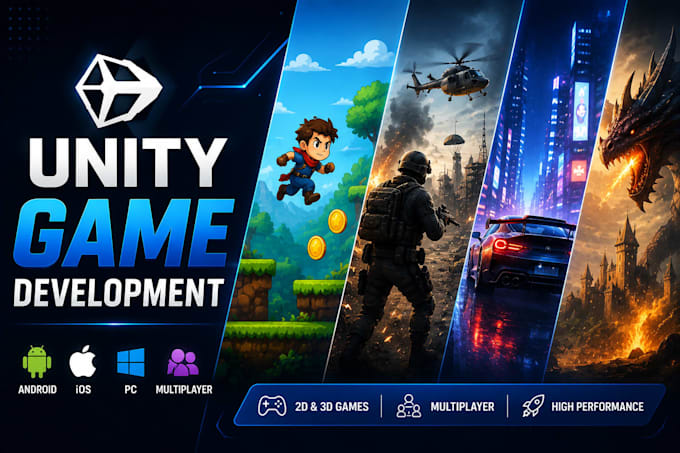 develop 2d 3d mobile game android IOS PC multiplayer in unity game development
