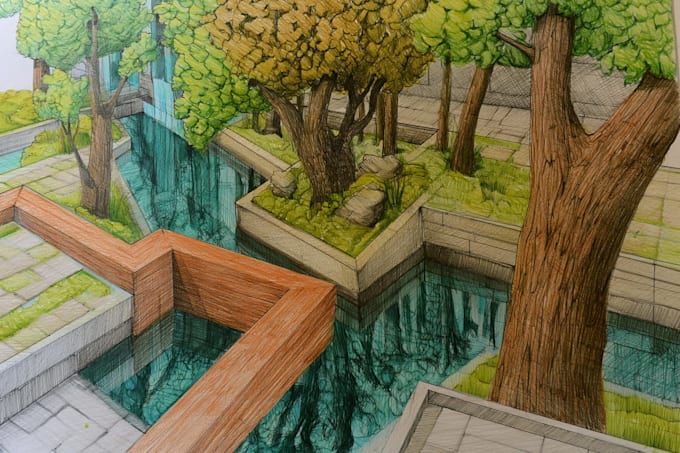 draw fantasy environment  landscape design