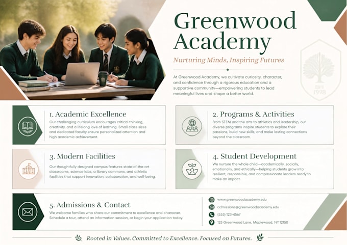 design a professional school and education brochure