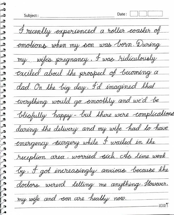 write anything for you in beautiful handwriting, cursive, or casual