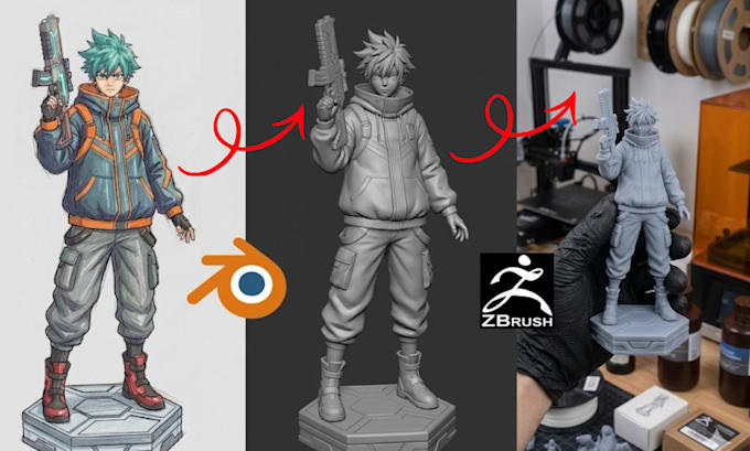 turn 2d image, sketch into 3d printable model image to stl file for 3d printing