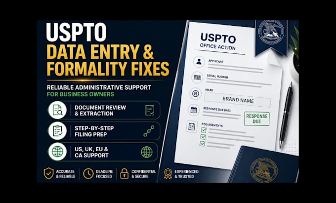 be your licensed trademark uspto office action response and reliable data entry
