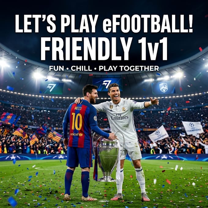 play a fun and friendly efootball 1v1 match with you