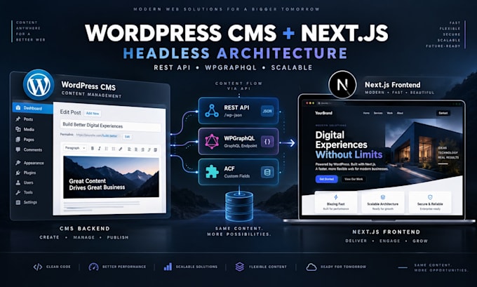 build a premium headless wordpress website with next js frontend