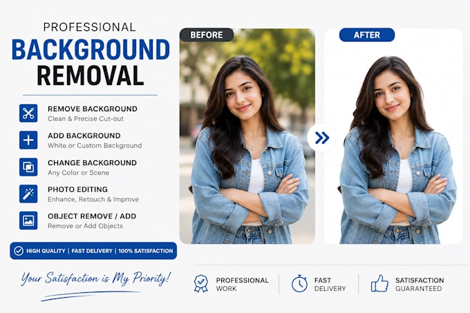 professionally remove, add and change backgrounds