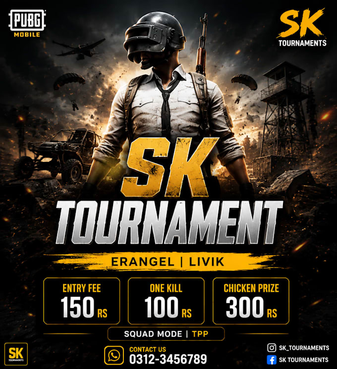 pubg tournament poster design and gaming graphics