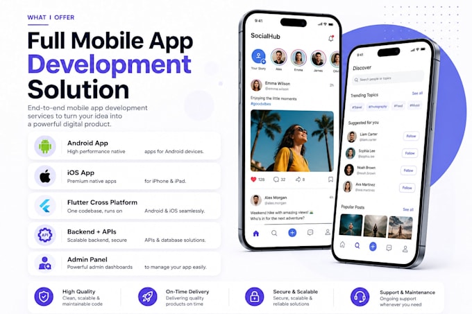 develop android and ios mobile apps from scratch