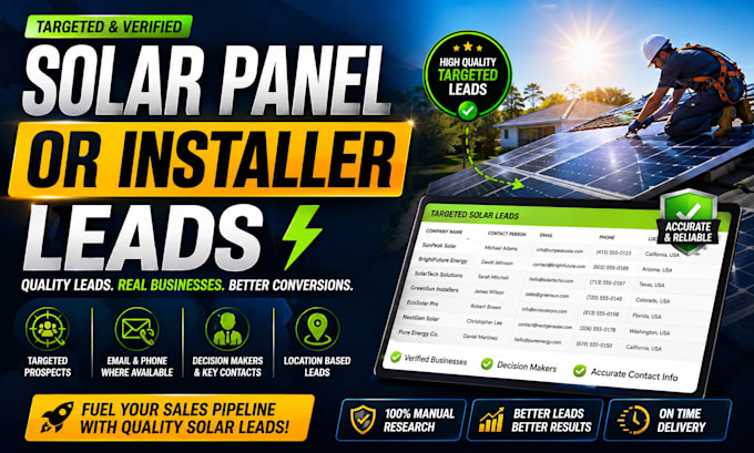 generate solar panel or installer leads