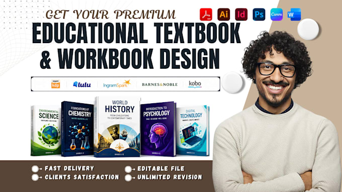design educational textbook, workbook, journal workbook, activity book, for KDP