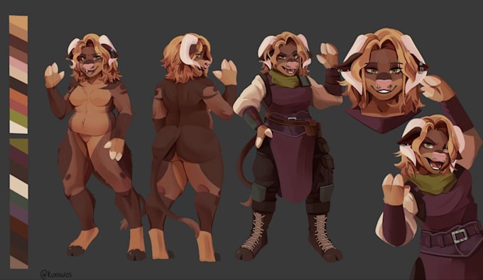 draw character sheet furry reference sheet fursona character design oc character