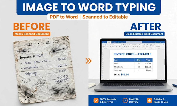 convert PDF or image to word with accurate typing
