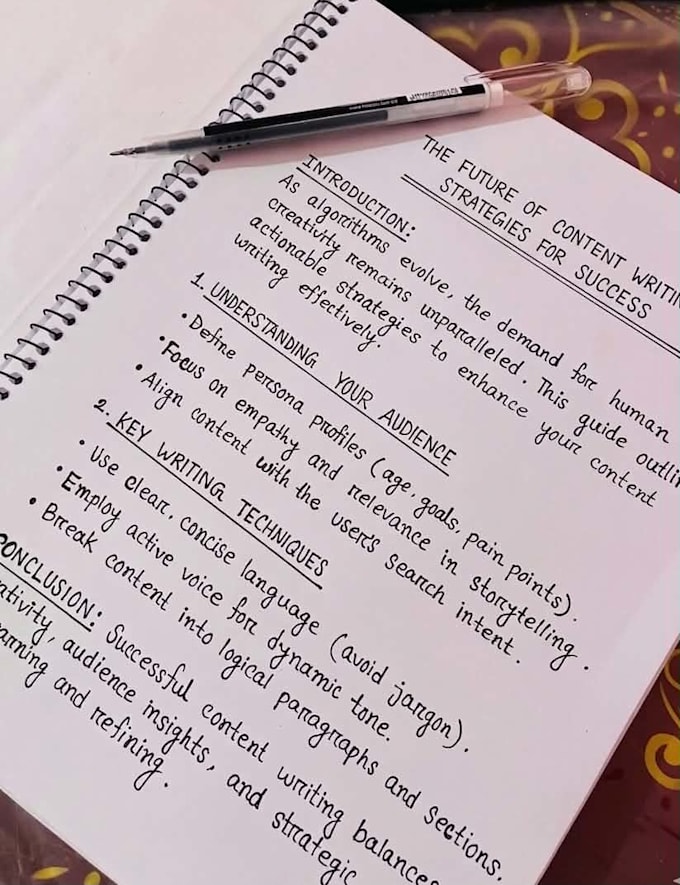 write handwritten letter notes assignments