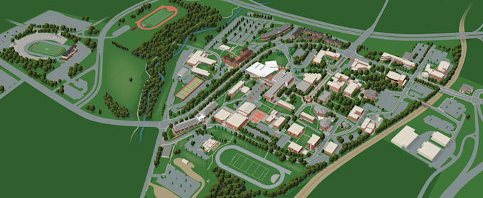 create university map, campus map, school map, wayfinding map and 2d 3d maps