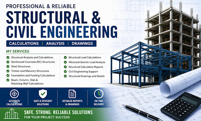 provide structural design civil engineering structures and calculation