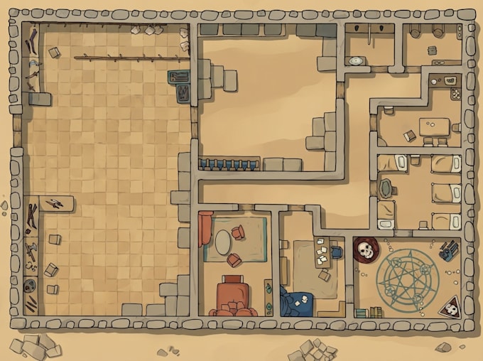 make hand drawn dnd tactical battle maps for you