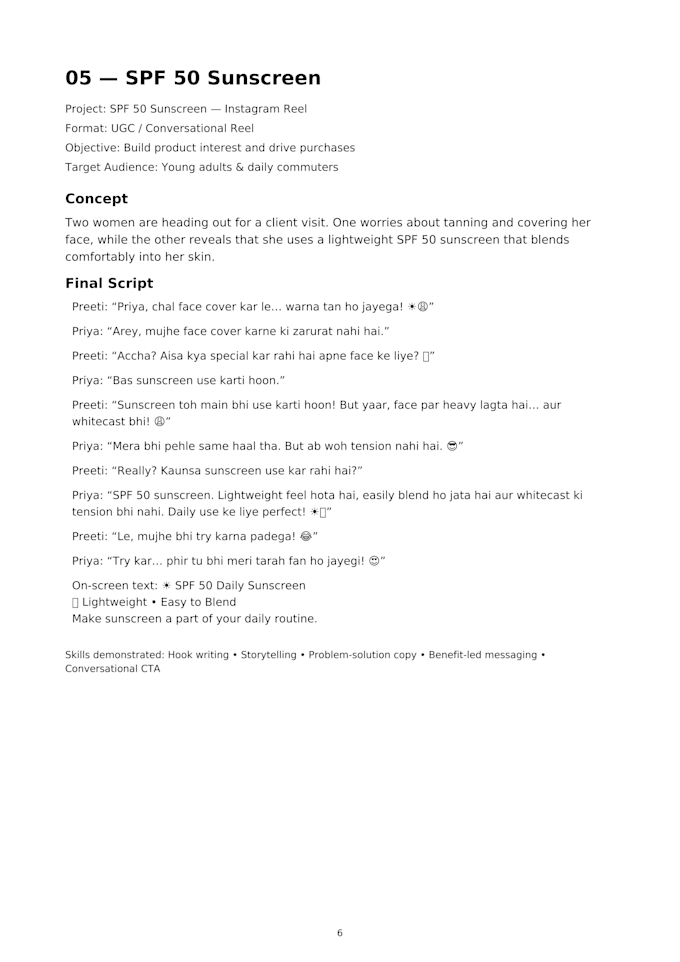 write engaging instagram reel scripts and ugc ad copy