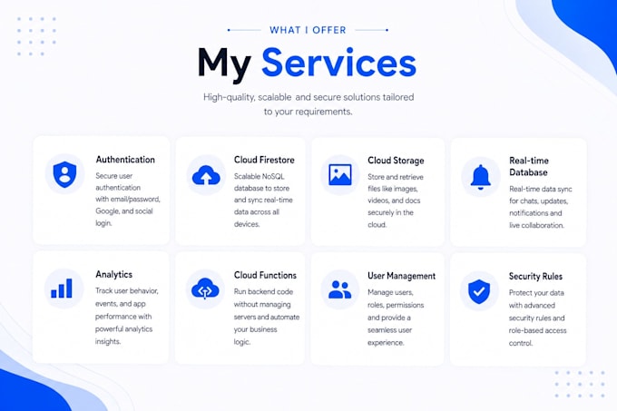 do firebase, authentication, database and API integration