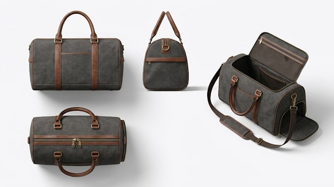 make duffle bag, travel bag, luggage and backpack tech pack design with sketch