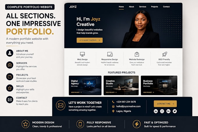 create a professional canva portfolio website