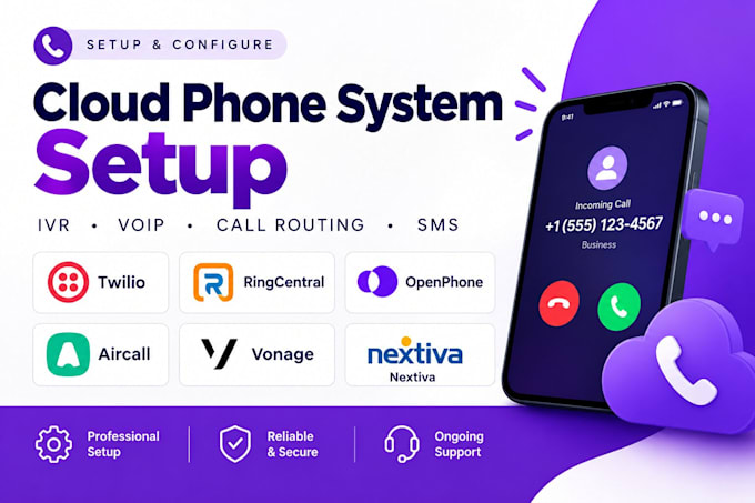 setup twilio, ringcentral, openphone, aircall, vonage and nextiva
