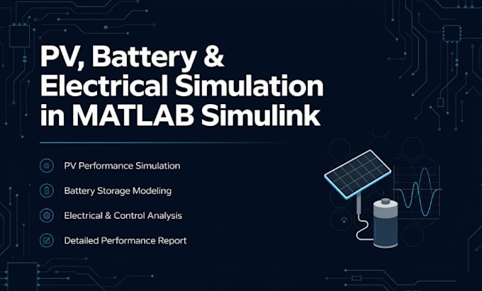 simulate solar pv, battery and electrical system in matlab simulink