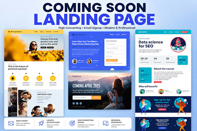 design coming soon page waitlist landing page redesign page
