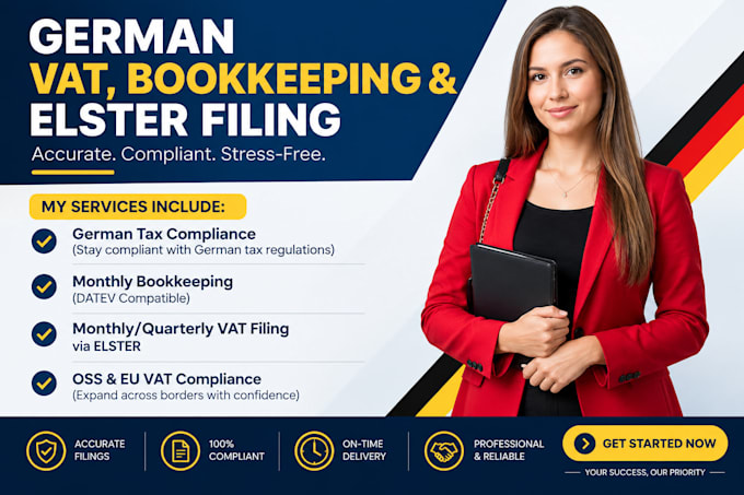 provide german bookkeeping, vat processing, and elster tax returns
