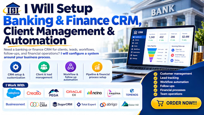 setup banking and financial crm salesforce microsoft dynamics 365 pegasystems