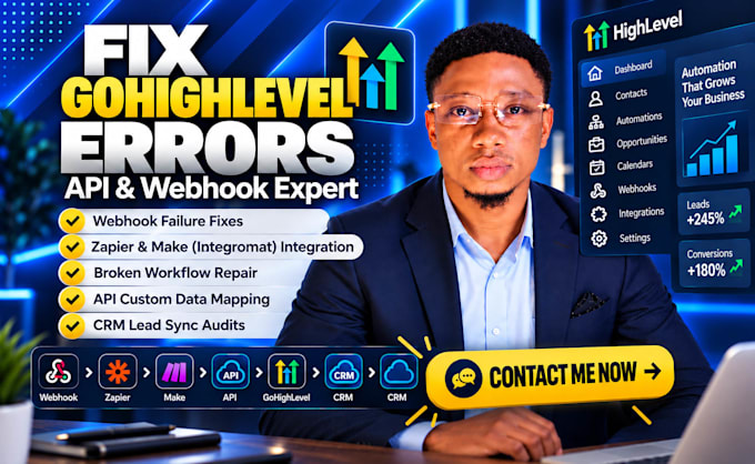 fix gohighlevel webhook workflow errors, api integration and zapier integration