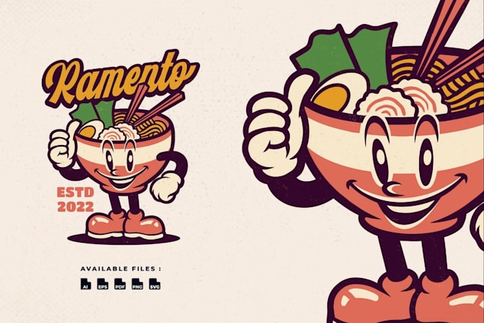 design an authentic and modern food, ramen logo