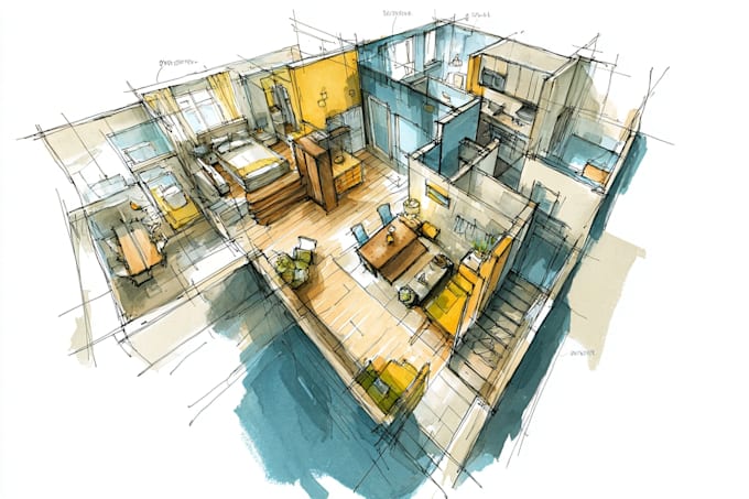 draw 2d floorplan through sketches, matter port tour