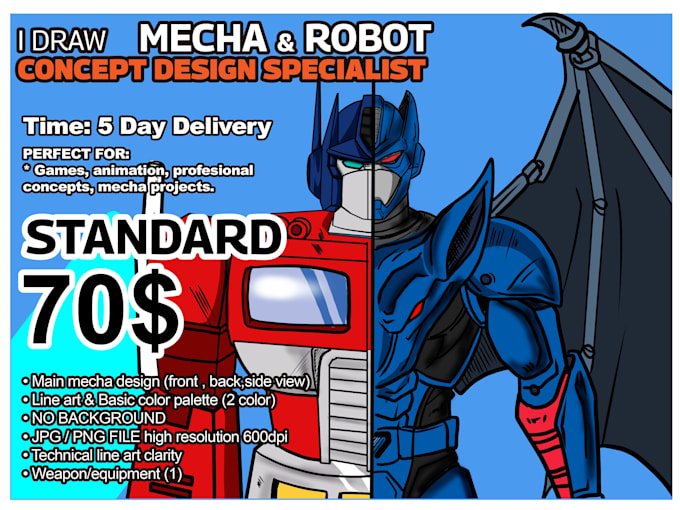 draw mecha and robots concept design