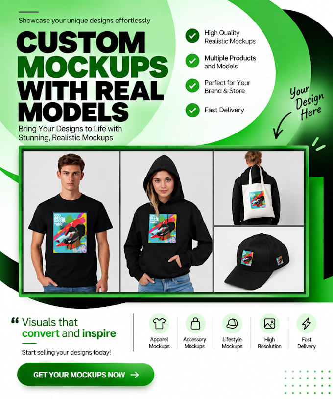 design a shopify print on demand store with product mockups