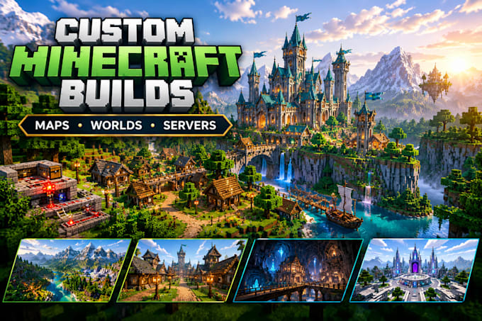 build custom minecraft maps, server builds , spawn, terrain, worlds, structures