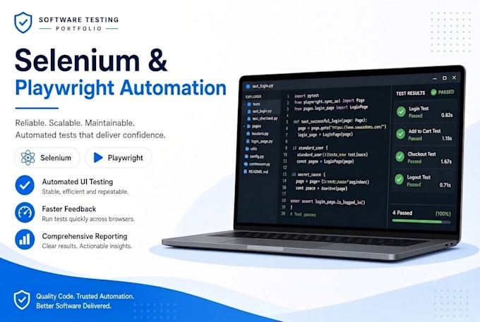 do professional QA automation testing with selenium playwright