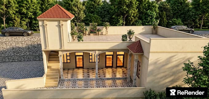 create 3d house model and exterior design in sketchup