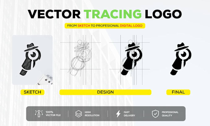 convert your logo, sketch or image to vector