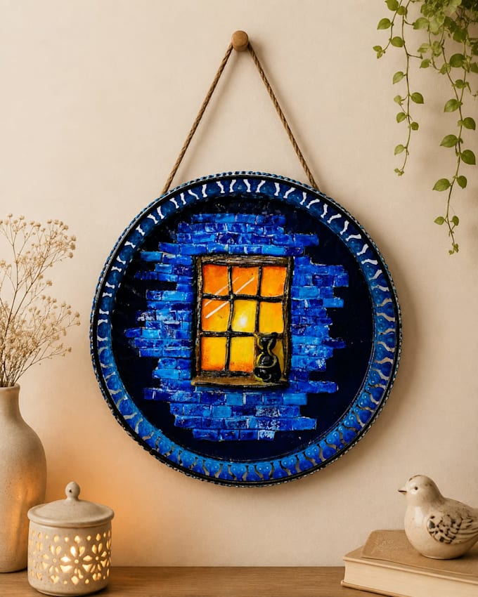 create a handmade textured wall art or decor piece