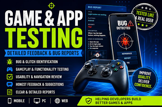 do game app website software testing gameplay mobile manual android game testing