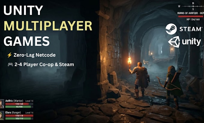 develop a custom multiplayer game in unity