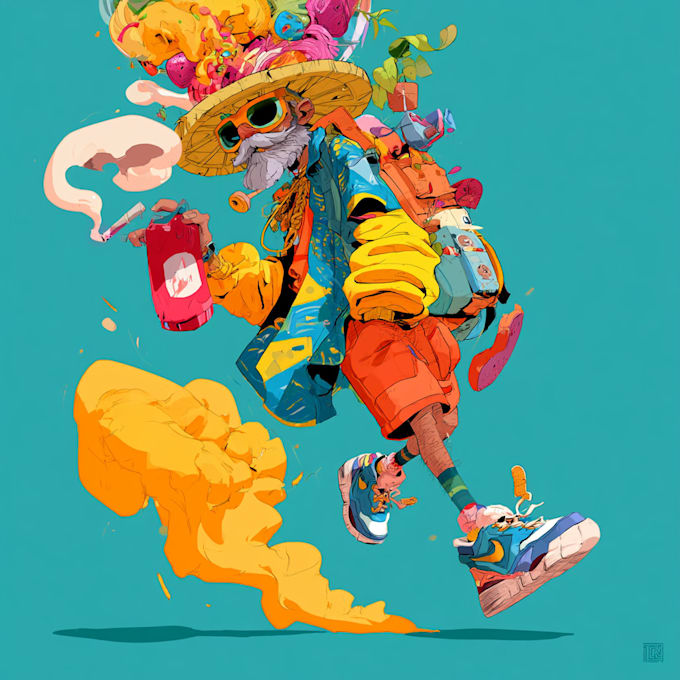 a cartoon character in a funny illustration