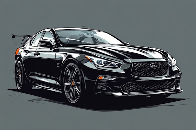 make amazing vector car portrait form your car