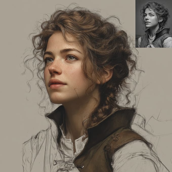 create a professional digital character portrait