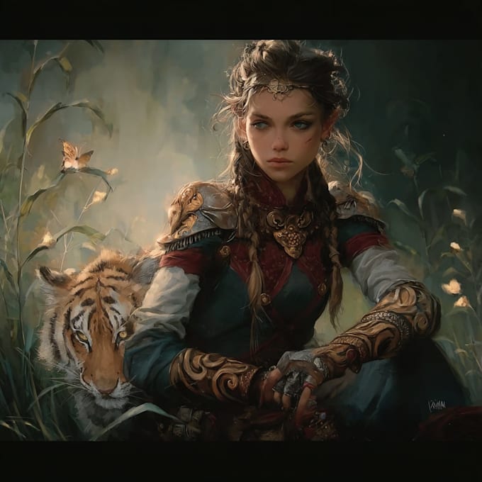 create a professional digital character portrait