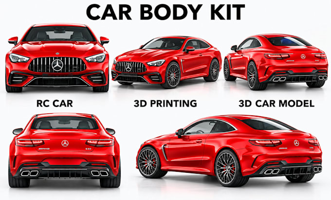 design custom rc car body kits, 3d car models, vehicle and stl for printing