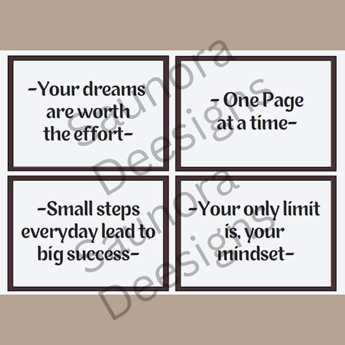design motivational and printable study cards