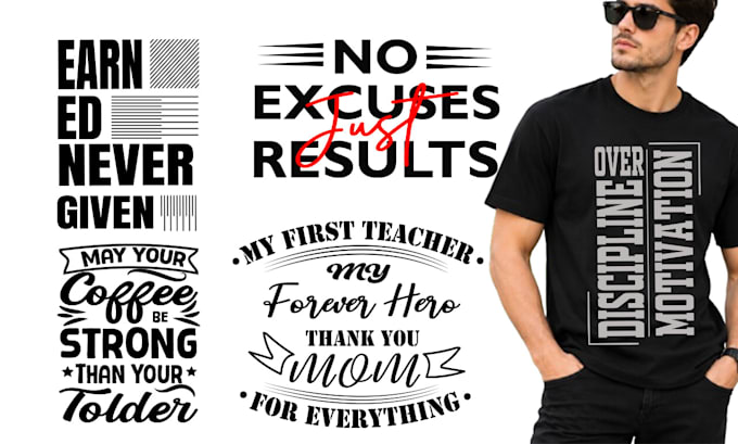create minimal typography and graphic t shirt design