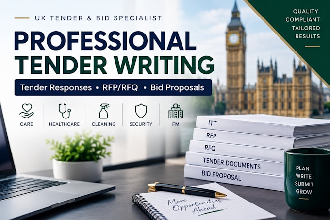 write professional UK tender bids, proposals and bid responses
