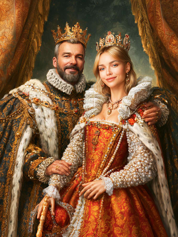 create custom royal couple portraits